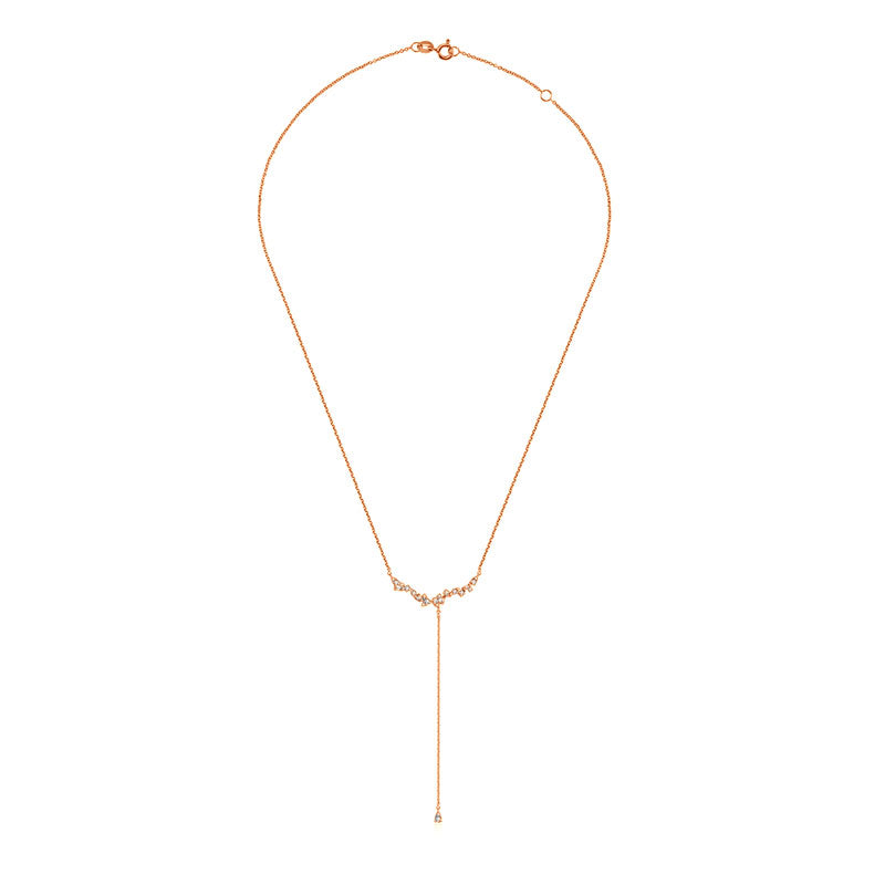 18k Gold irregular Shape Dangling Diamond Necklace - Genevieve Collection