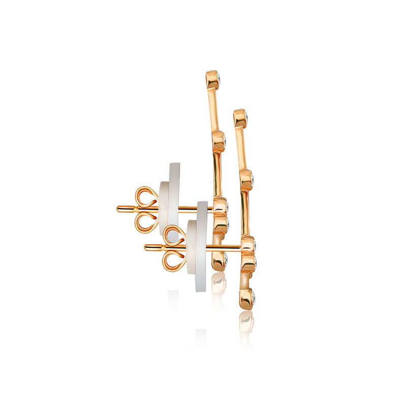 Leo Zodiac Constellation Earring 18k Gold & Diamond - Genevieve Collection