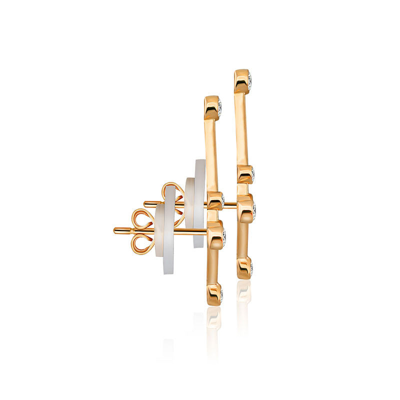 Cancer Zodiac Constellation Earring 18k Gold & Diamond - Genevieve Collection