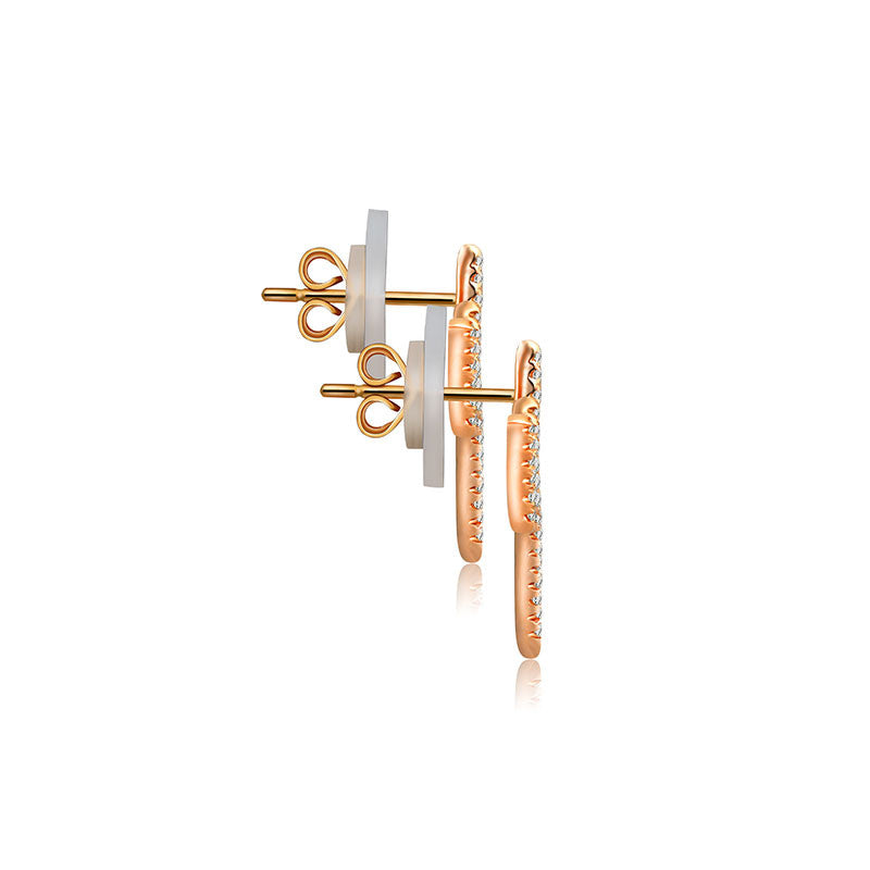18k Gold Heartbeat Diamond Earring - Genevieve Collection