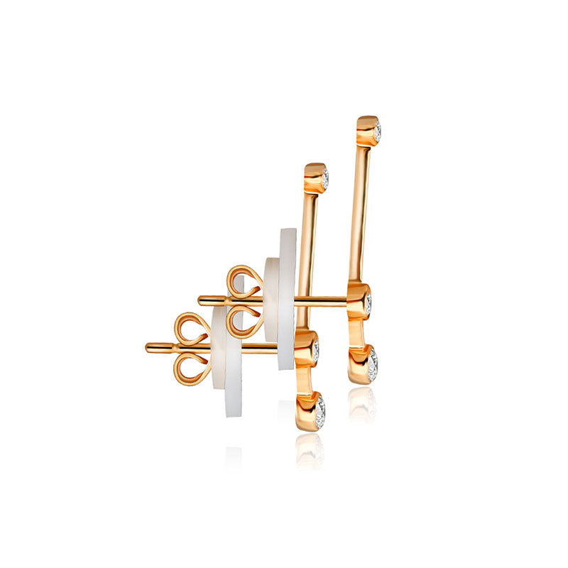 Libra Zodiac Constellation Earring 18k Gold & Diamond - Genevieve Collection
