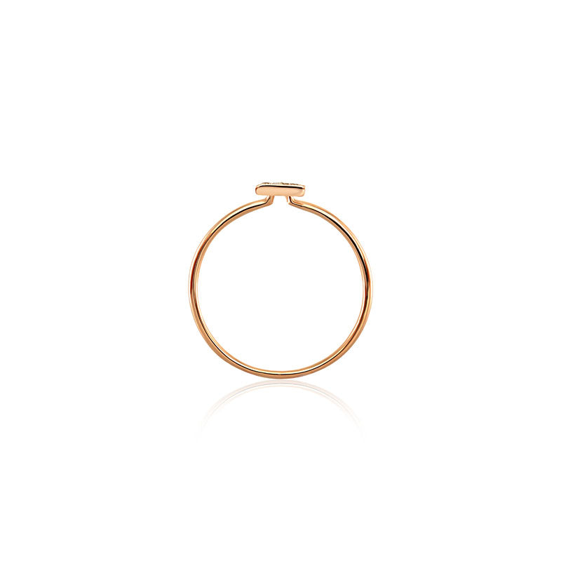 18k Gold Triangle Shape Pave Diamond Ring - Genevieve Collection