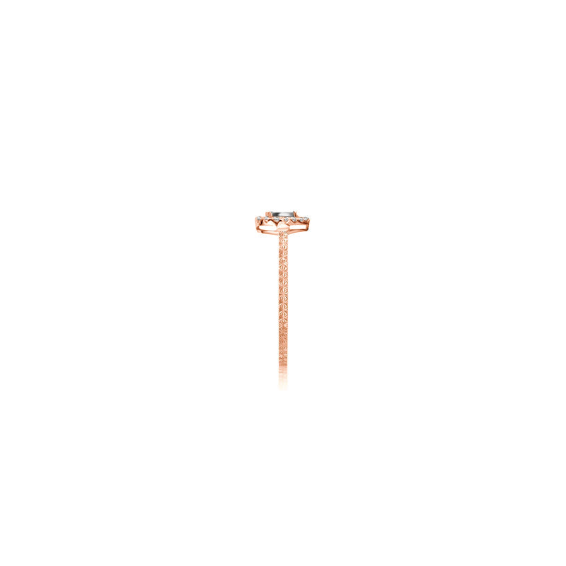 18k Gold Drop Shape Diamond Ring - Genevieve Collection