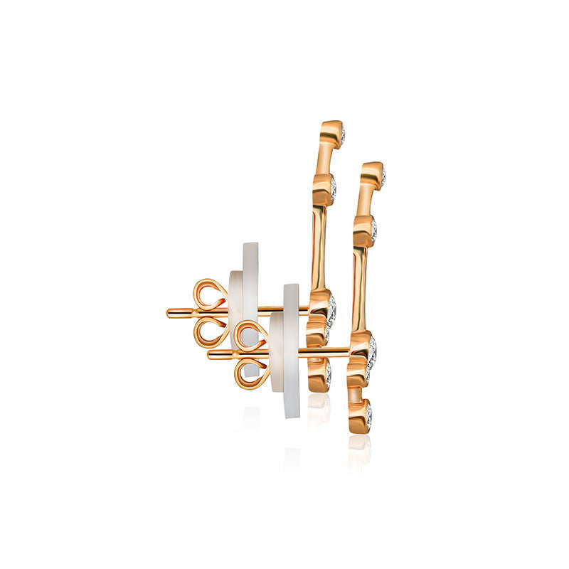 Sagittarius Zodiac Constellation Earring 18k Gold & Diamond - Genevieve Collection