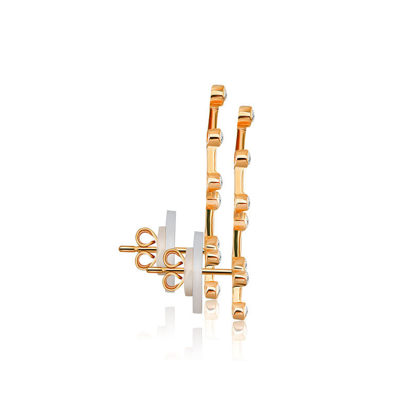 Virgo Zodiac Constellation Earring 18k Gold & Diamond - Genevieve Collection
