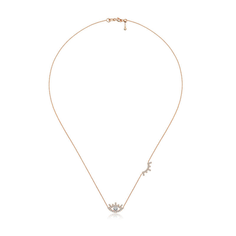 18k Gold Evil Eye & Eyelash Diamond Necklace - Genevieve Collection