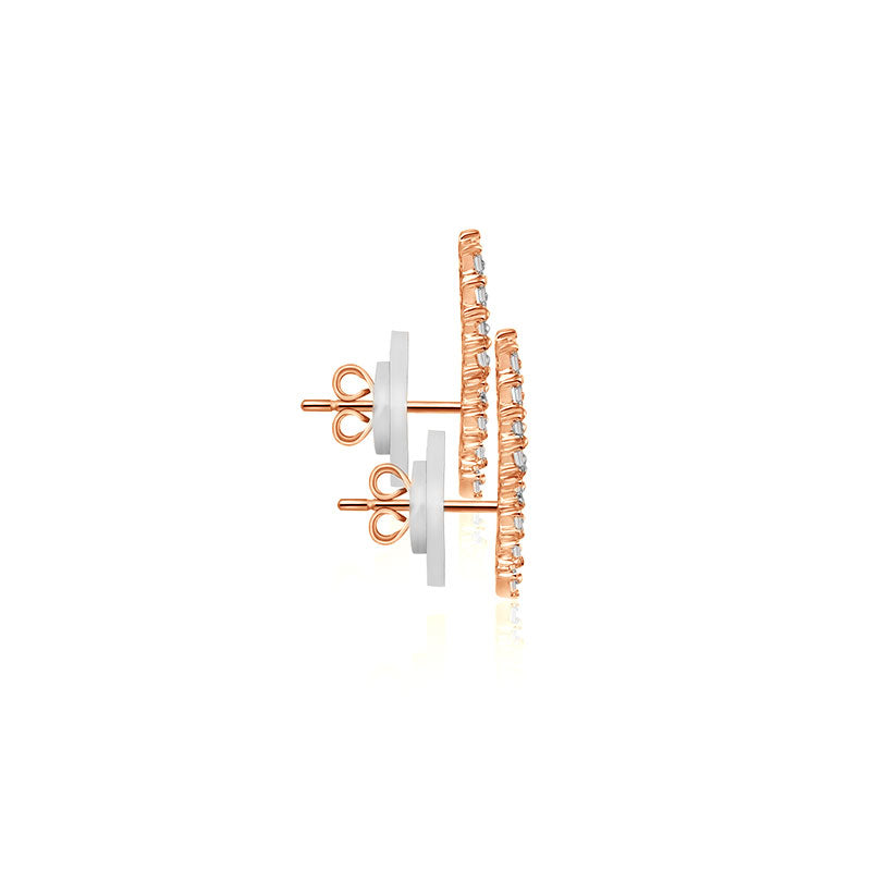 18k Gold Arrow Shape with Rectangle Diamond Earring - Genevieve Collection