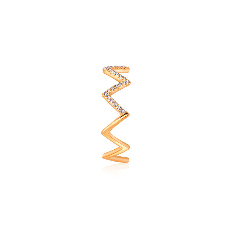 18k Gold Zigzag Diamond Ring - Genevieve Collection