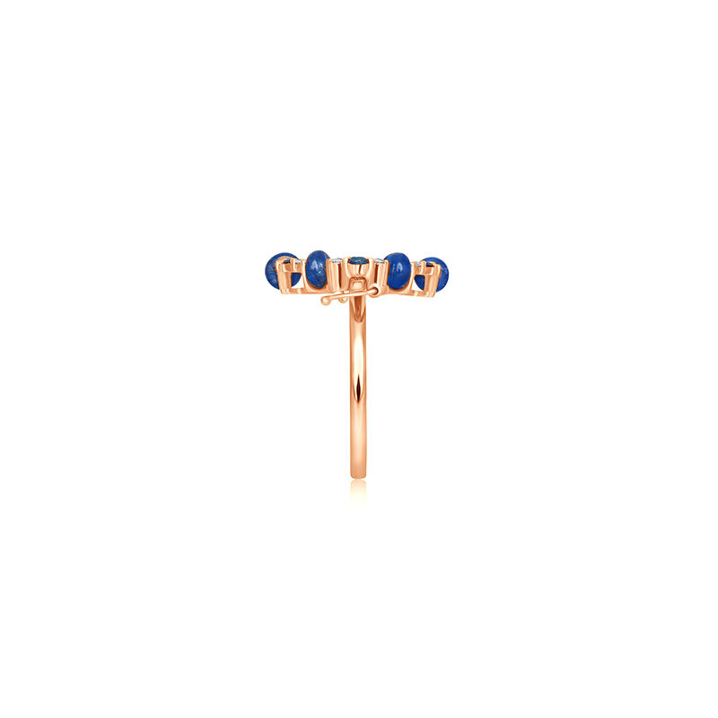 18k Gold 2 ways Beaded Sapphire and Diamond Ring - Genevieve Collection