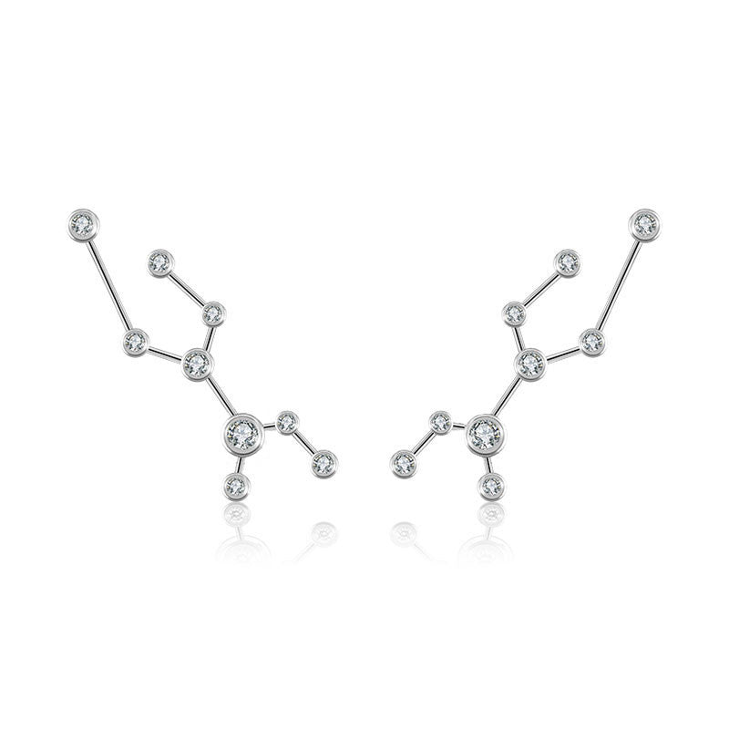 Virgo Zodiac Constellation Earring 18k Gold & Diamond - Genevieve Collection