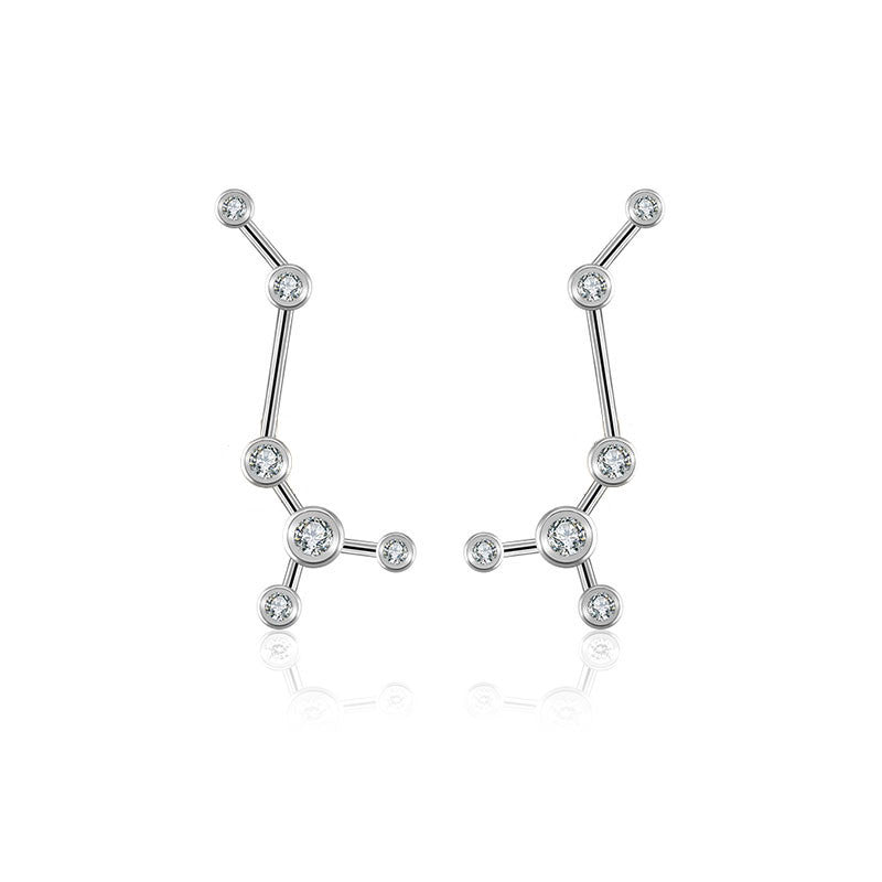 Scorpio Zodiac Constellation Earring 18k Gold & Diamond - Genevieve Collection