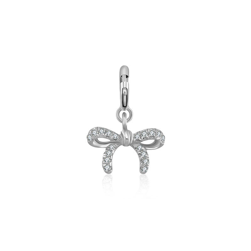 18k Gold Ribbon Bow Diamond Charms - Genevieve Collection