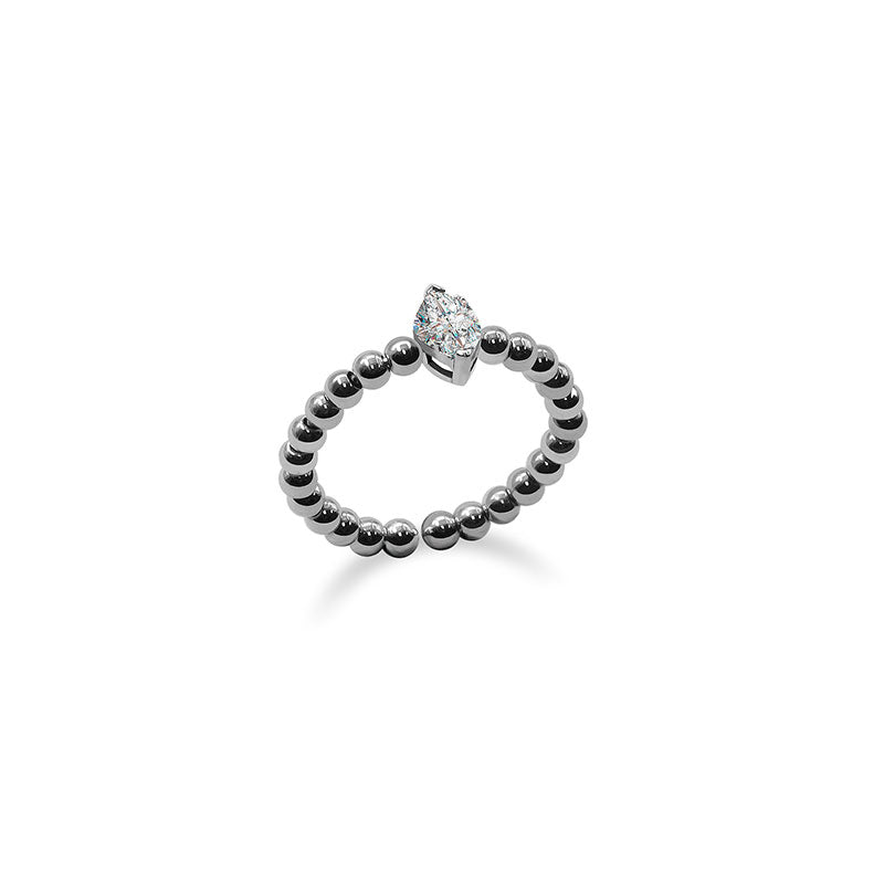 18k Gold Marquise Shape Adjustable Titanium Diamond Ring - Genevieve Collection