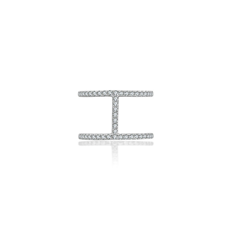 18k Gold Connected Line Diamond Ring - Genevieve Collection
