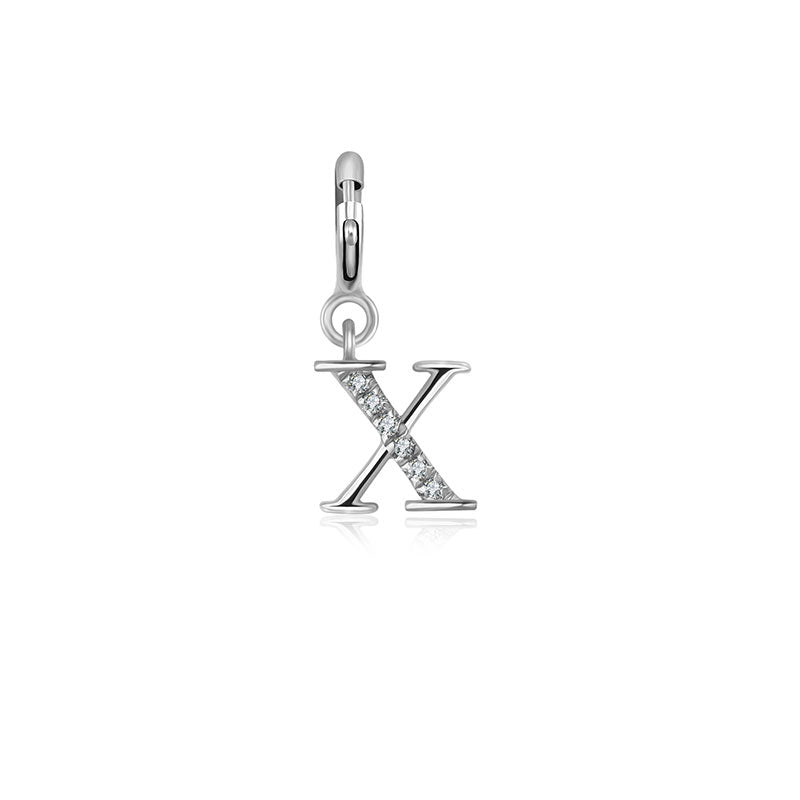 18k Gold Letter "X" Diamond Charms - Genevieve Collection