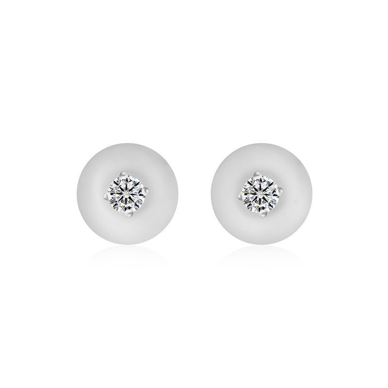 18k Gold Diamond Stud Earring - Genevieve Collection