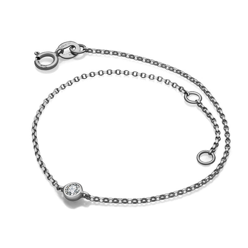 18k Gold Love At First Sight Single Diamond 18k Gold Bracelet - Genevieve Collection