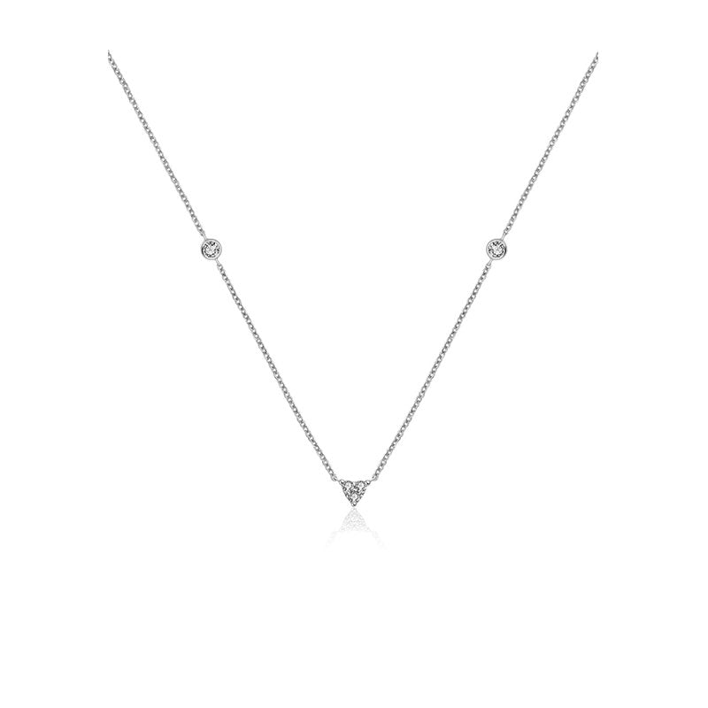 18k Gold Trianlgle Shape Diamond Necklace / Choker - Genevieve Collection