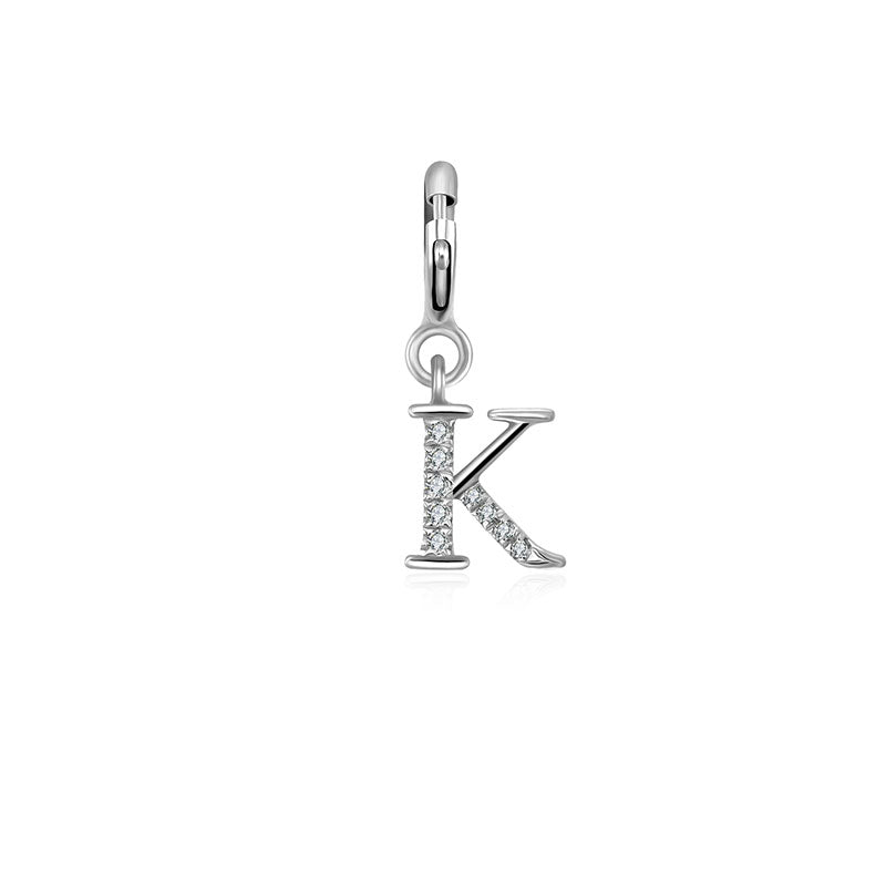 18k Gold Letter "K" Diamond Charms - Genevieve Collection