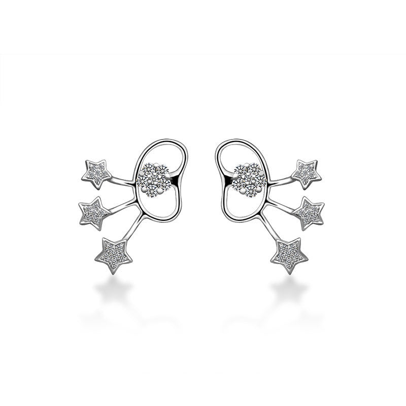 18k Gold Starry Night Diamond Ear Jacket Earring - Genevieve Collection