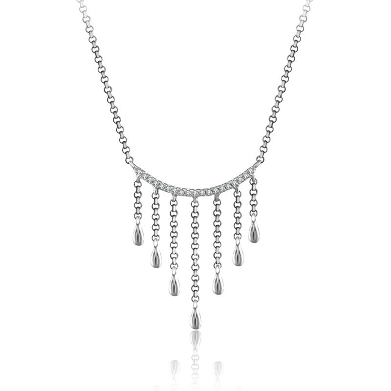 18k Gold Gold and Diamond Threads Diamond Necklace - Genevieve Collection
