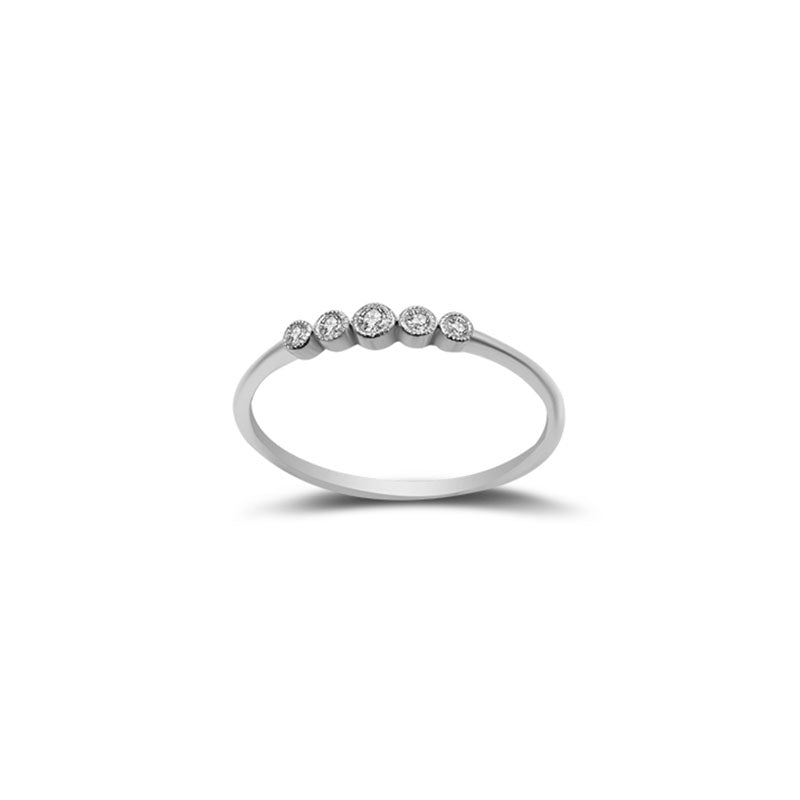 18k Gold Polka Dot Diamond Ring - Genevieve Collection