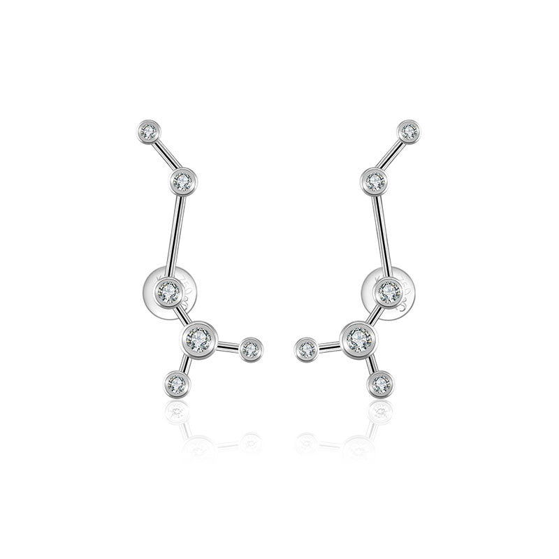 Scorpio Zodiac Constellation Earring 18k Gold & Diamond - Genevieve Collection