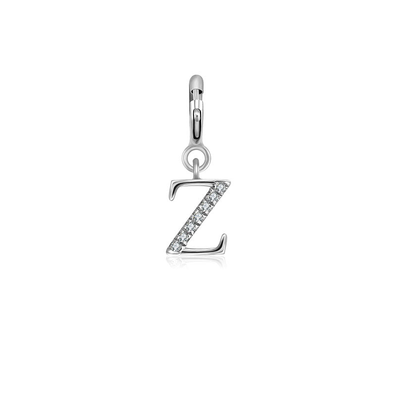 18k Gold Letter "Z" Diamond Charms - Genevieve Collection