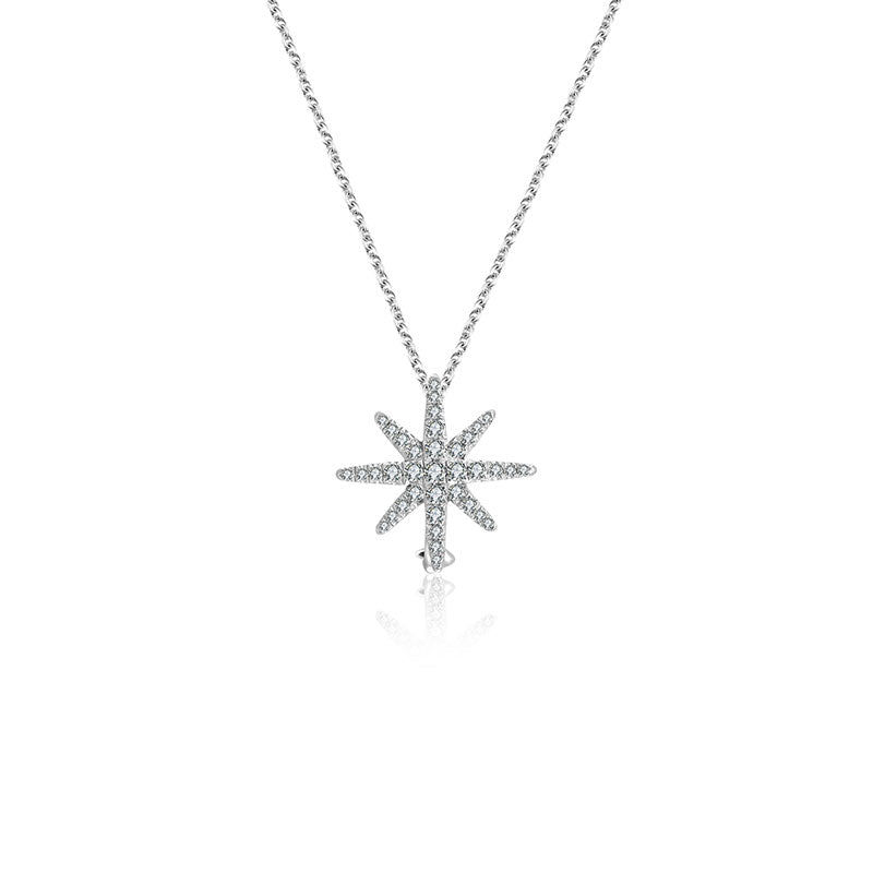 18k Gold 2 ways Star Diamond Necklace - Genevieve Collection