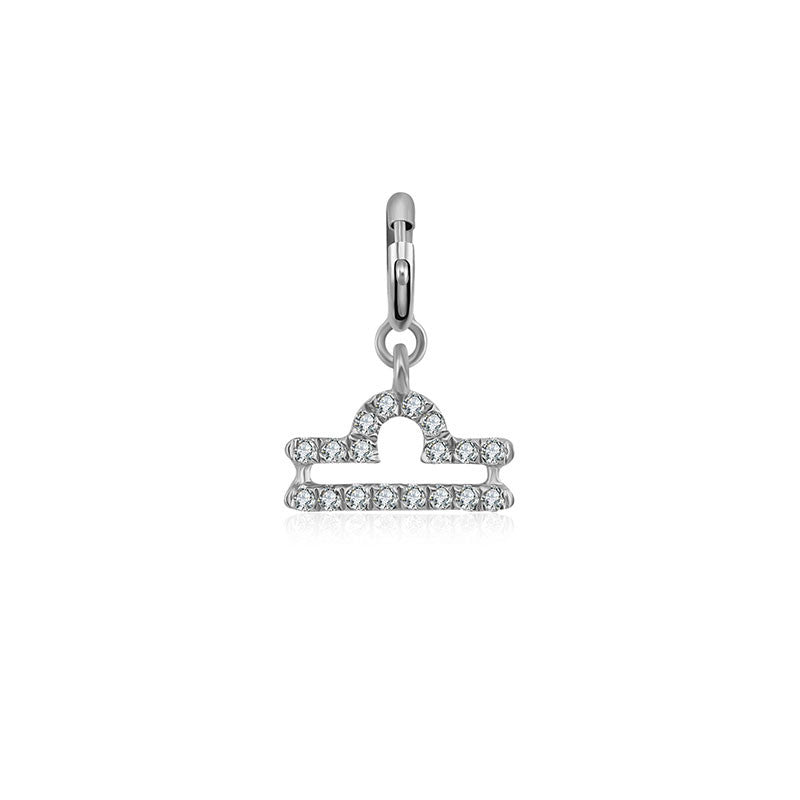 18k Gold Libra Zodiac Sign Diamond Charms - Genevieve Collection