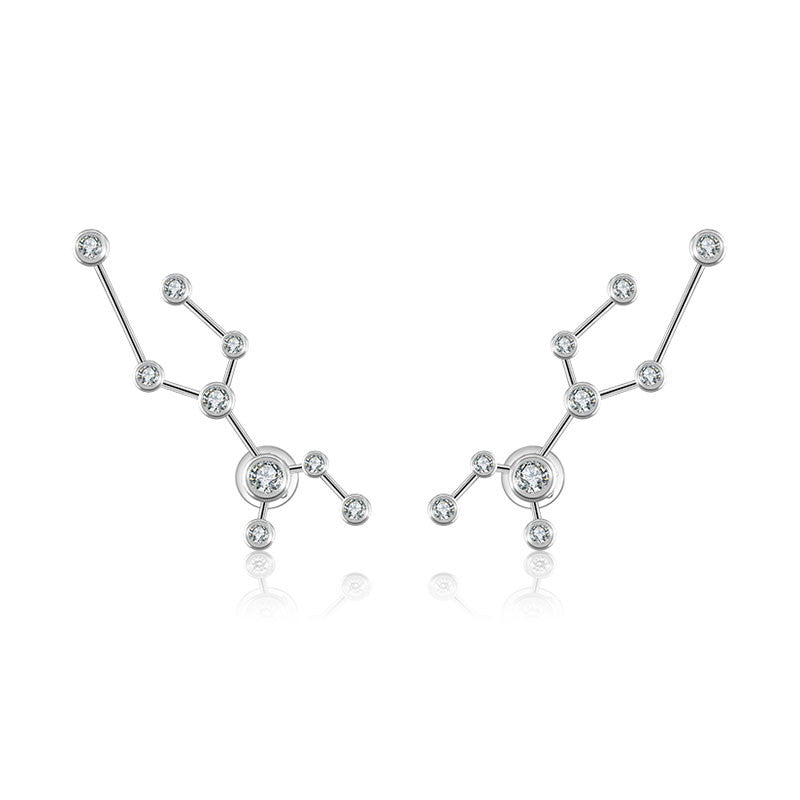 Virgo Zodiac Constellation Earring 18k Gold & Diamond - Genevieve Collection