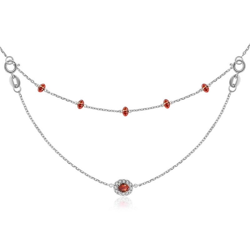 18k Gold 2 Ways By The Yard Ruby Bead Necklace - Genevieve Collection