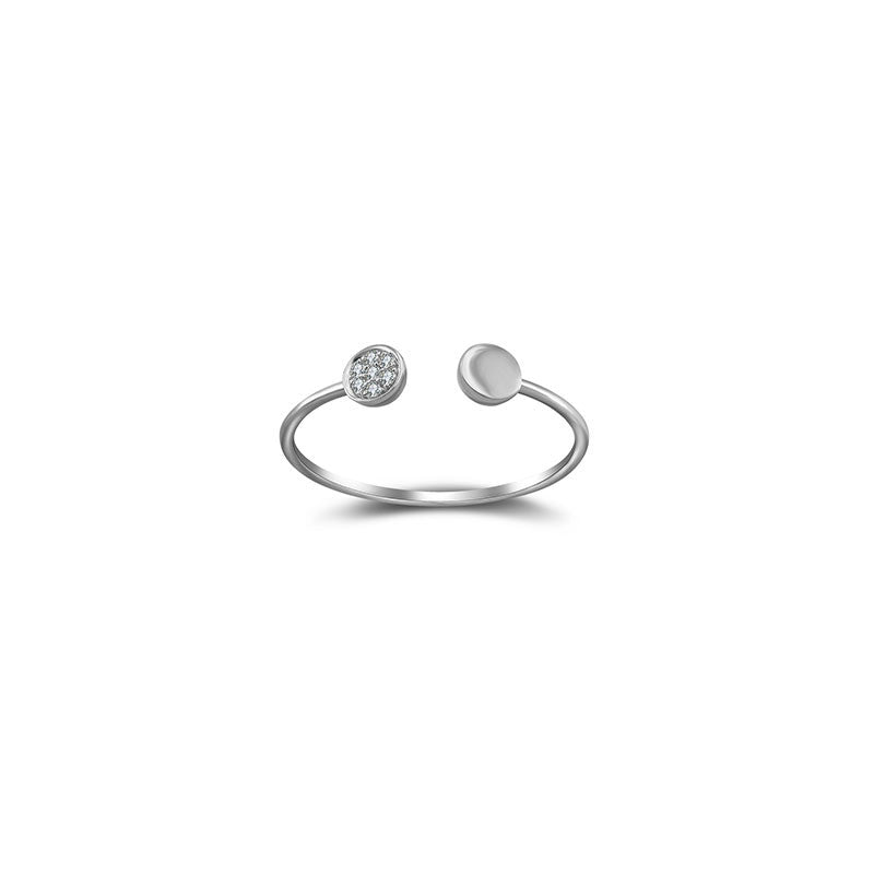 18k Gold Double Round Shape Diamond Ring - Genevieve Collection