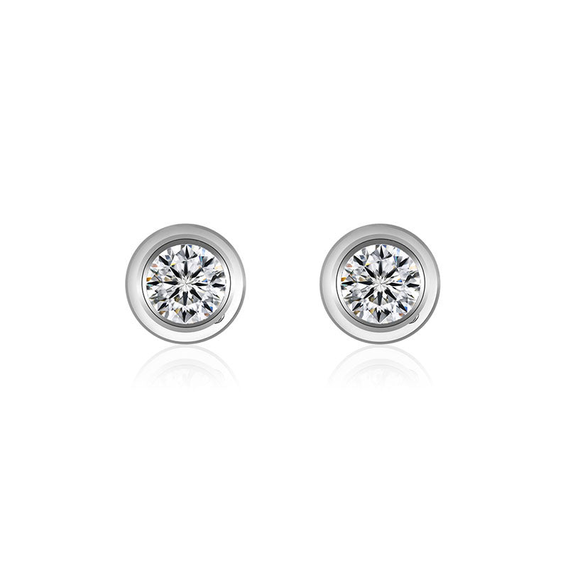 18k Gold Single Diamond Stud Earring - Genevieve Collection