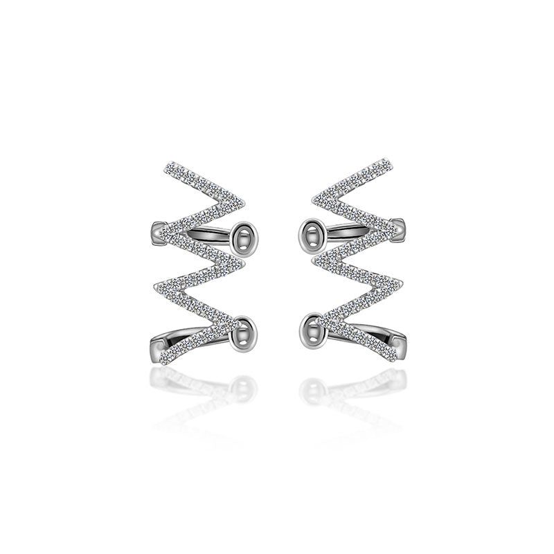 18k Gold Zigzag Diamond Ear Cuff - Genevieve Collection