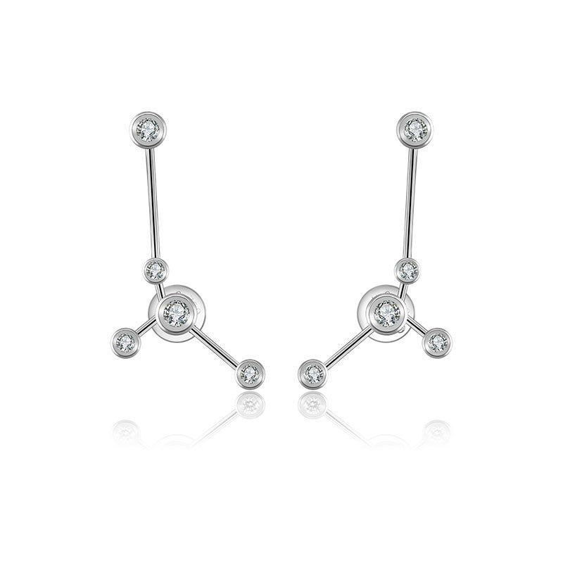 Cancer Zodiac Constellation Earring 18k Gold & Diamond - Genevieve Collection