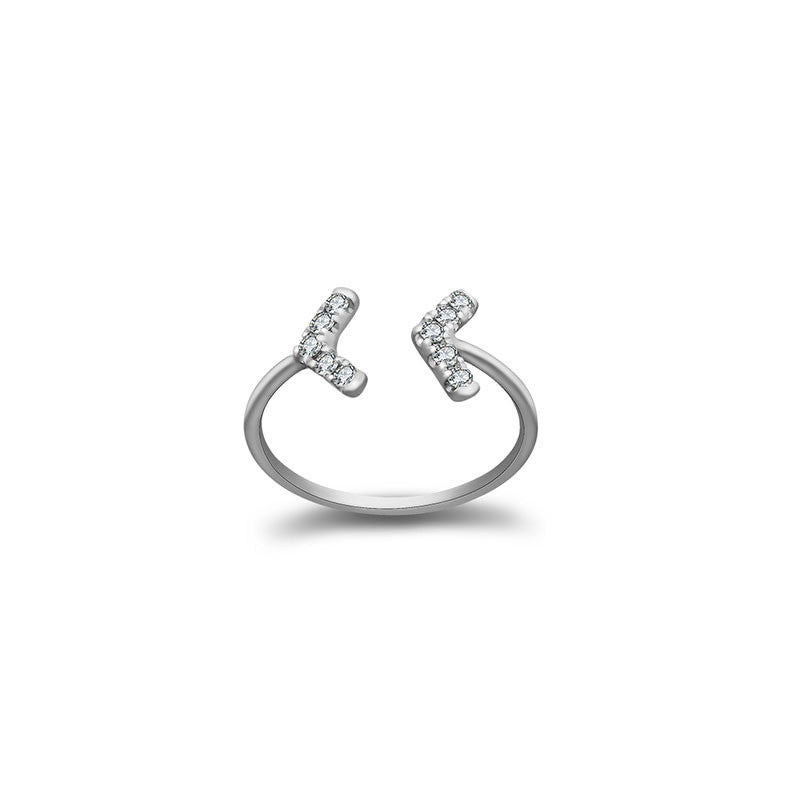 18k Gold Double Arrow Diamond Midi / Pinky Ring - Genevieve Collection