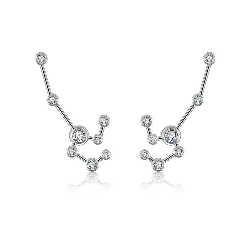 Leo Zodiac Constellation Earring 18k Gold & Diamond - Genevieve Collection