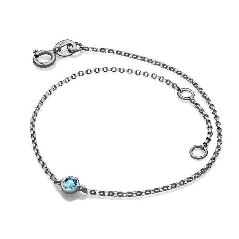 18k Gold March Birthstone Aquamarine Bracelet - Genevieve Collection
