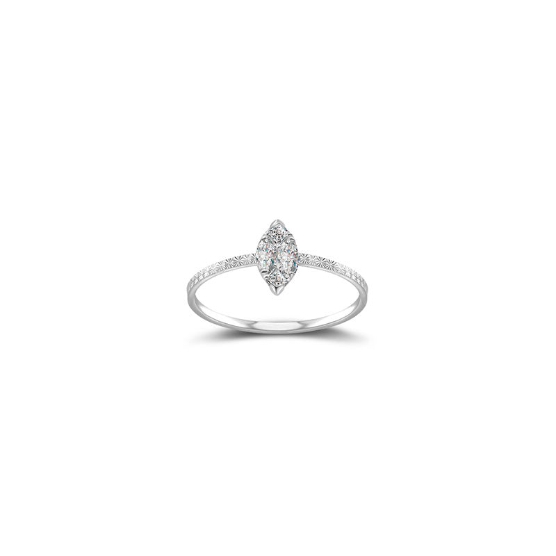 18k Gold Marquise Shape Diamond Ring - Genevieve Collection