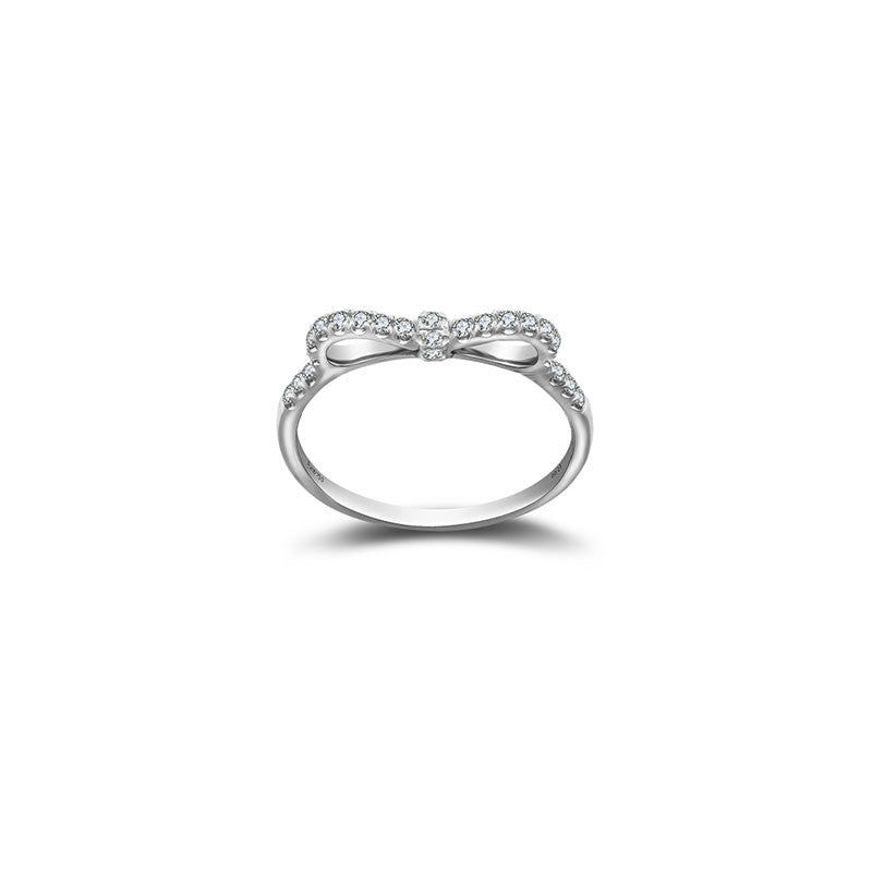 18k Gold Ribbon Diamond Ring - Genevieve Collection