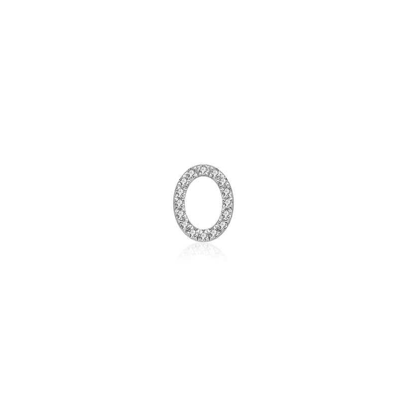 18k Gold Initial Letter "O" Diamond Pandent + Necklace - Genevieve Collection