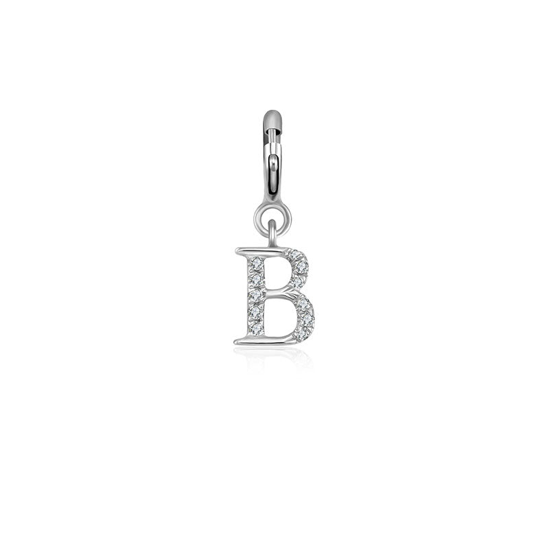 18k Gold Letter "B" Diamond Charms - Genevieve Collection