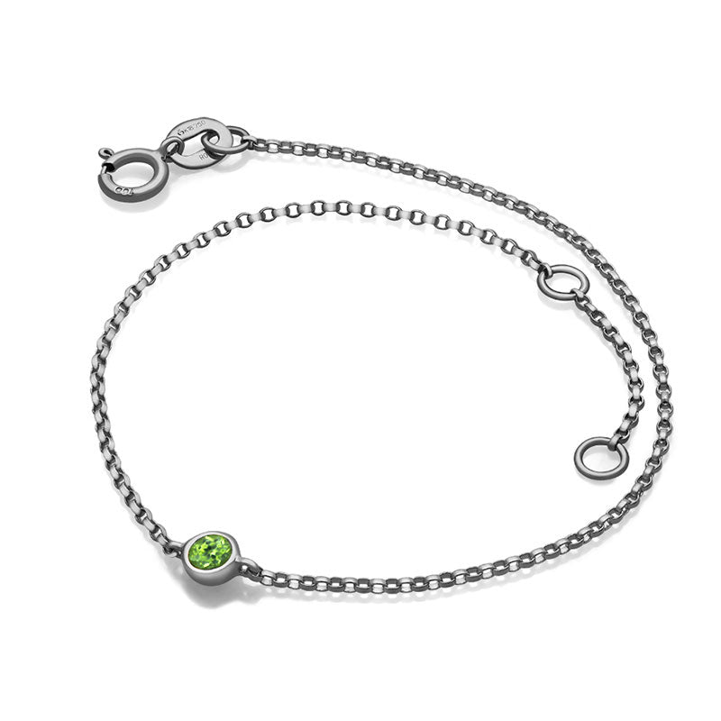 18k Gold August Birthstone Peridot Bracelet - Genevieve Collection