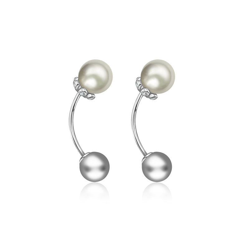 18k Gold 2 Ways Pearl Diamond Earring - Genevieve Collection