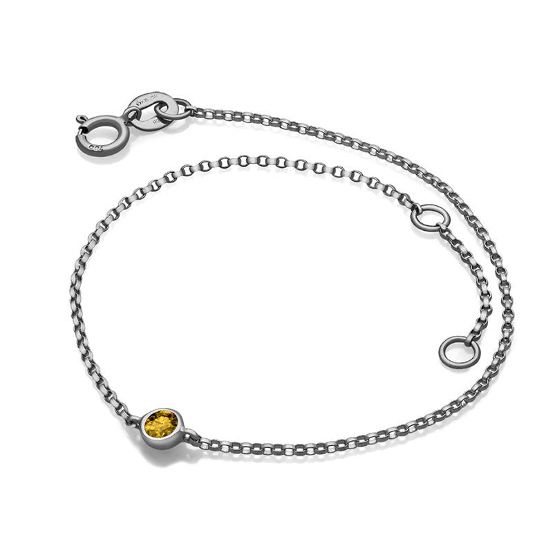 18k Gold November Birthstone Citrine Bracelet - Genevieve Collection