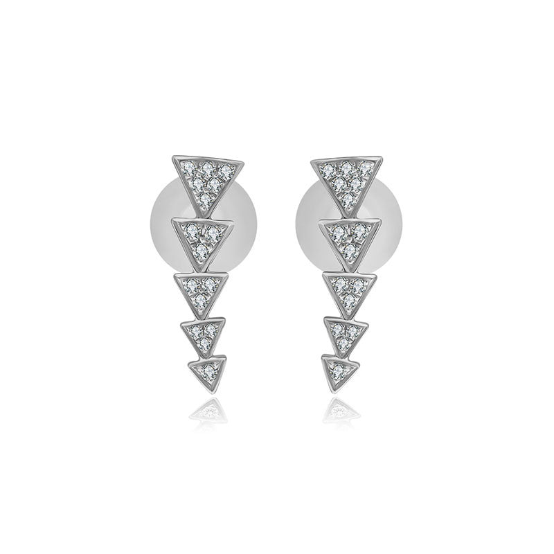 18k Gold Link Arrow Diamond Earring - Genevieve Collection