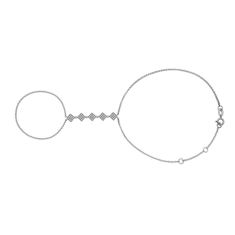 18k Gold Square Shape 2 Way Diamond Bracelet - Genevieve Collection