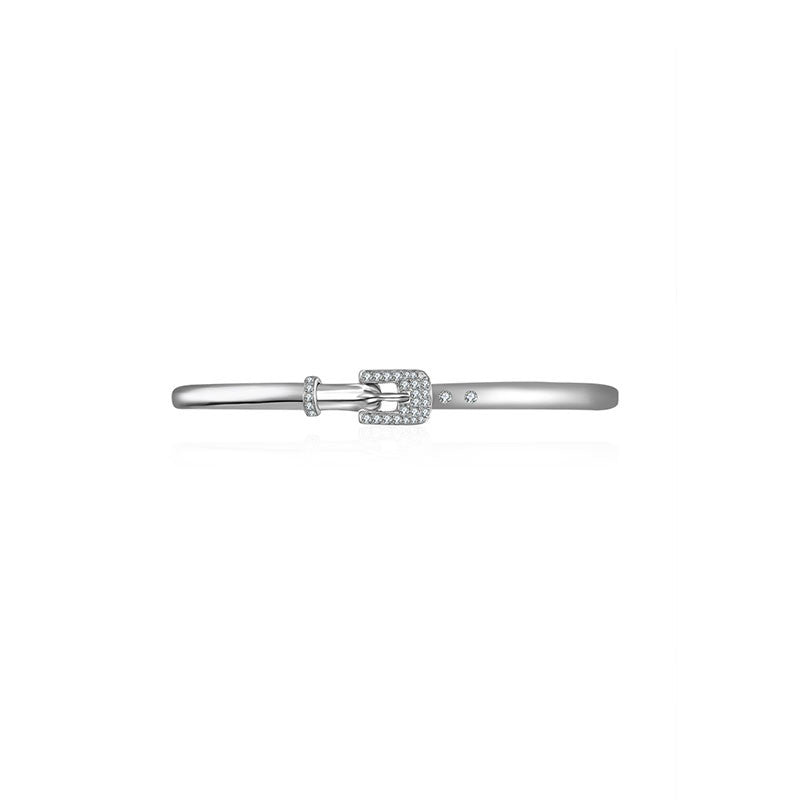 18k Gold Belt Shape Diamond Bangle - Genevieve Collection