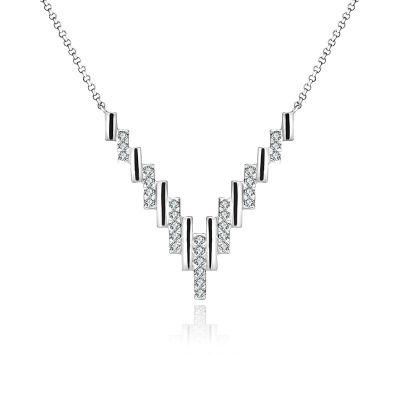 18k Gold Multi Rectangle Diamond Necklace - Genevieve Collection